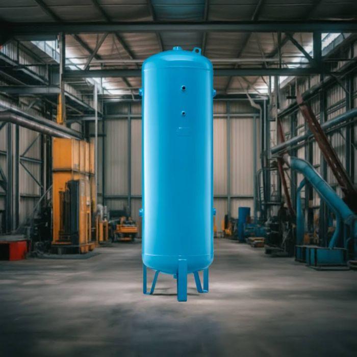Vertical air receiver vessel in the workshop
