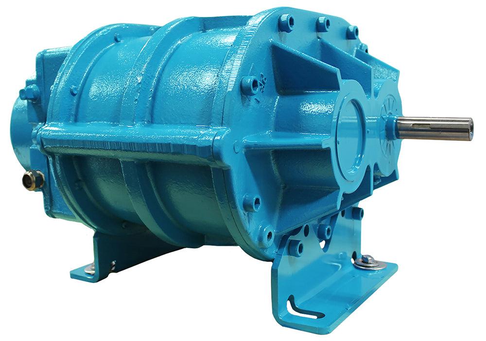 Blower package on base frame with silencer