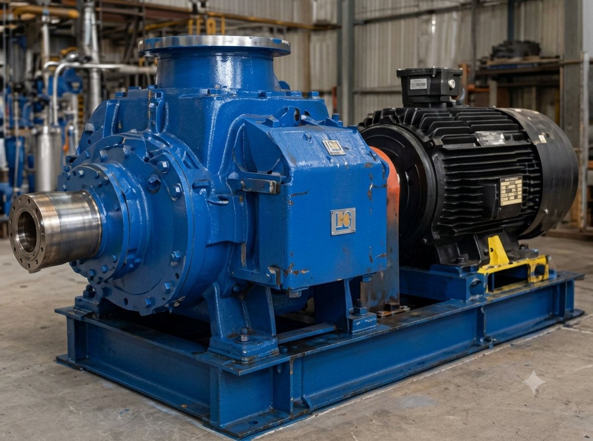 Twin lobe roots blower coupled to its drive motor