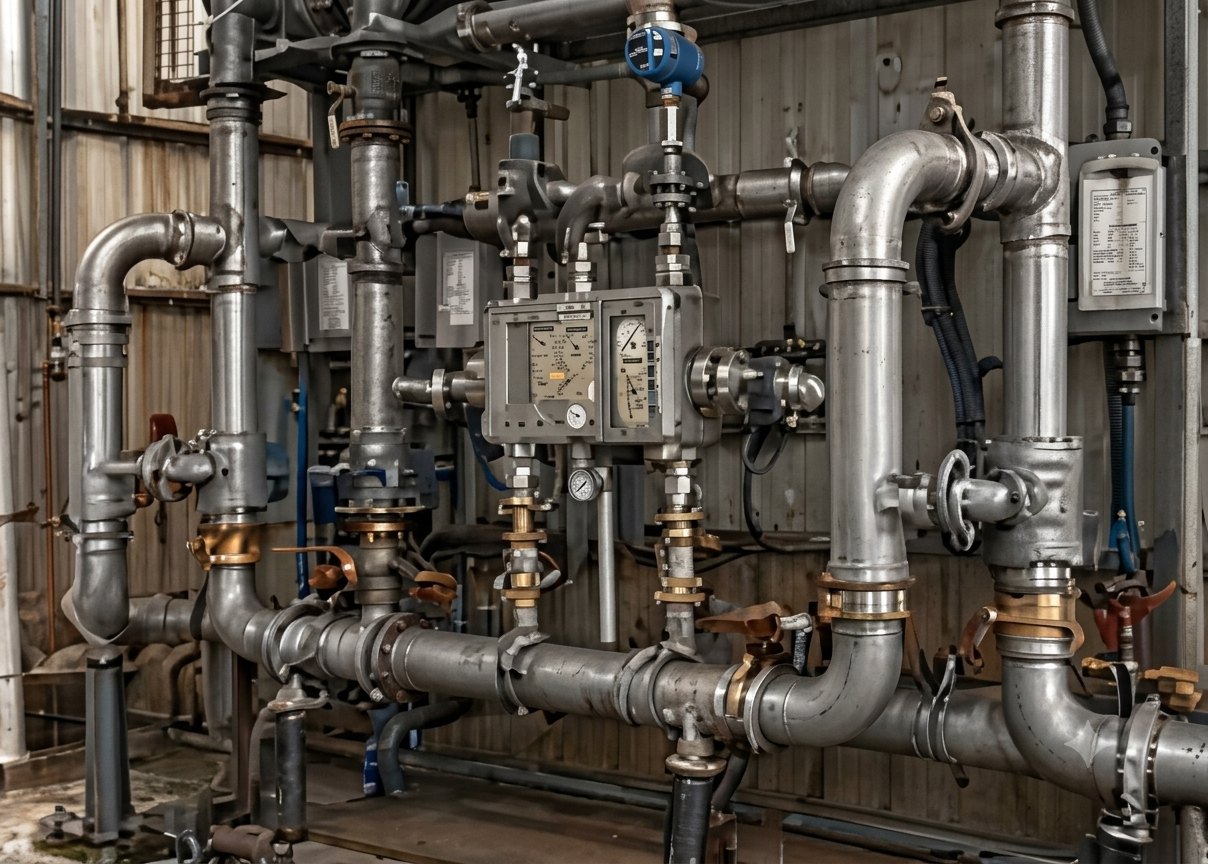Fabricated process pipework and valve manifold