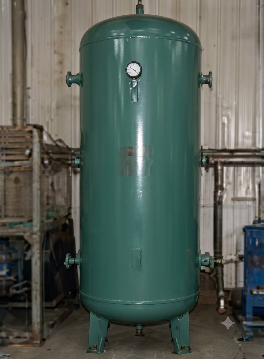 Vertical pressure vessel fabricated at the works